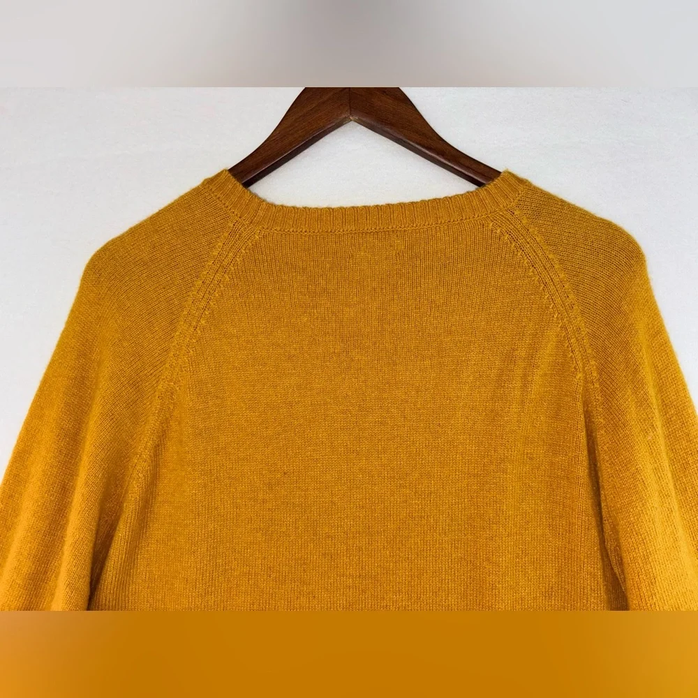 J. CREW Lamb's Wool Sweater Men's Long Sleeve Yellow Mustard Crew Large XL‎